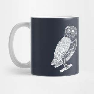 Barn Owls in Love - detailed hand drawn bird design Mug